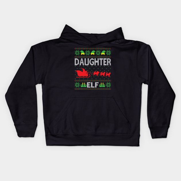 The Daughter elf ugly christmas sweater Kids Hoodie by MZeeDesigns
